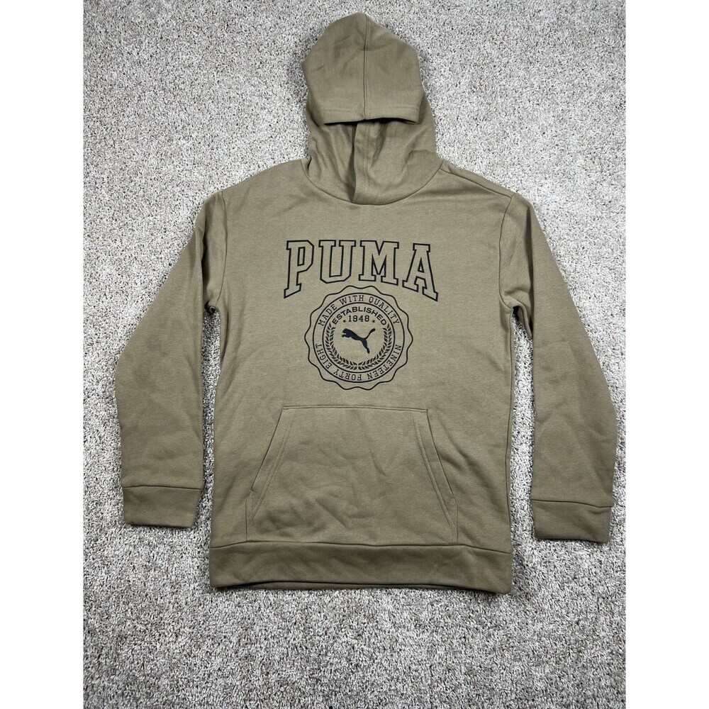 Puma Youth XL 18/20 Hoodie Tan Oak Branch Pullover Graphic Logo NWT